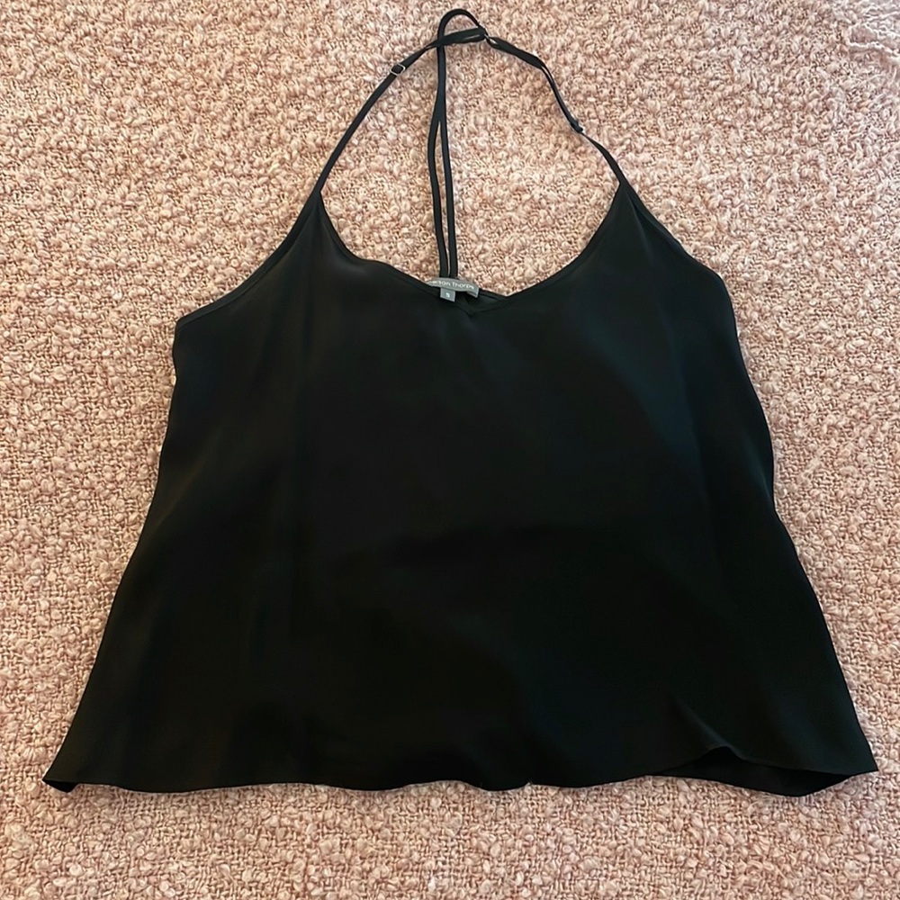 Black silk top